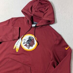 Nike Hoodie Mens L Burgundy Washington Redskins Therma-FIT L/S Sweatshirt
